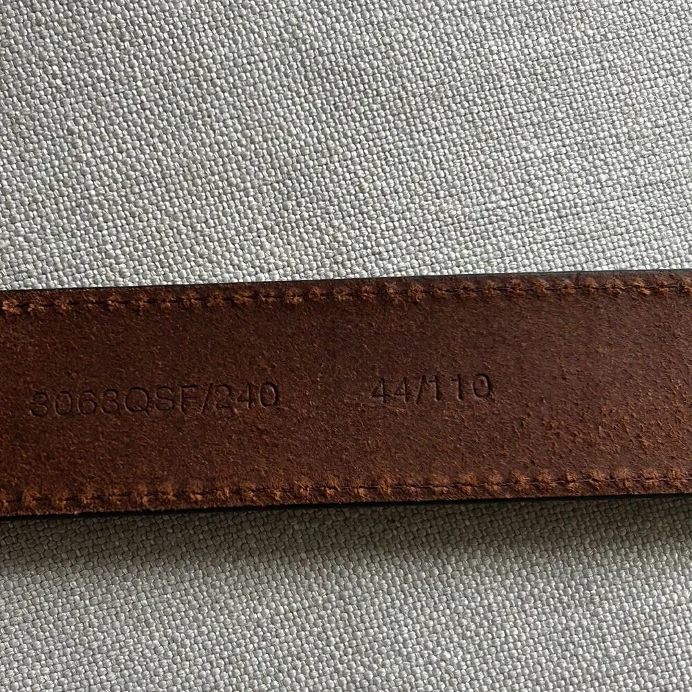 Alesbury Men's Belt Size 44 Genuine Leather Brown Classic Traditional